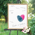 Framed Alternative to Traditional Wedding Guest book Idea Fingerprint Wedding Couples Sign on Easel with guest signatures