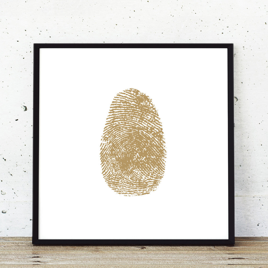 Gold fingeprint modern art single print poster