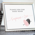 reception fingerprint heart guest book table sign framed decor